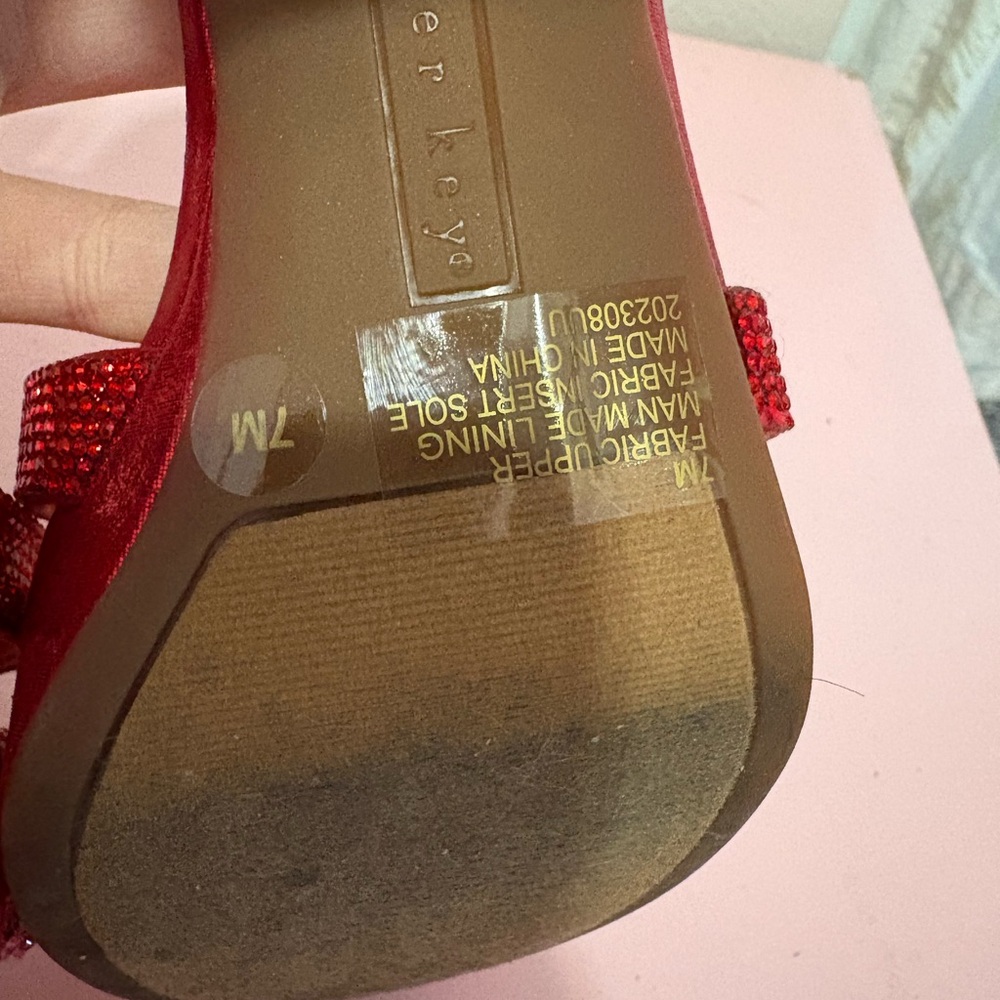 Copper Key Red Platform Sandals - image 5